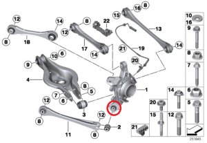 BMW 3 Series Rear Traction Arm Knuckle Bushing - SPL Parts - Spherical - `11-`27